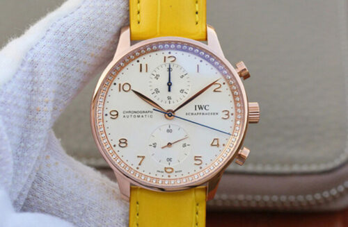 IWC Portuguese ZF Factory Yellow Cowhide Strap Replica Watch
