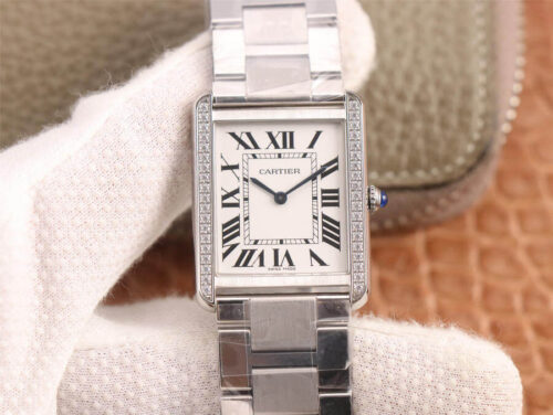 Cartier Tank K11 Factory Diamond White Dial Replica Watch