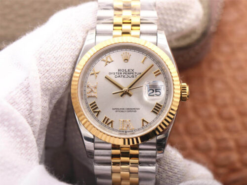 Rolex Datejust M126233-0031 EW Factory Yellow Gold Diamond Dial Replica Watch