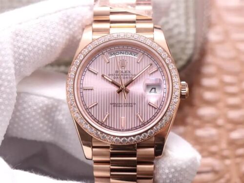 Rolex Day Date M228345RBR-0010 EW Factory Rose Gold Replica Watch