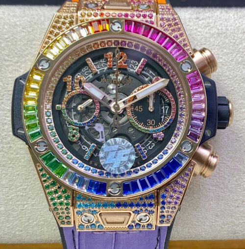 Hublot BIG BANG Unico 411.OX.9910.LR.0999 ZF Factory Rose Gold Skeleton Dial Replica Watch