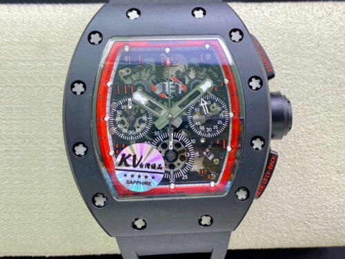 Richard Mille RM011 KV Factory Ceramic Black Rubber Strap Replica Watch