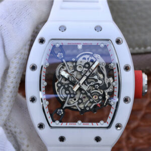Richard Mille RM055 KV Factory White Rubber Strap Replica Watch