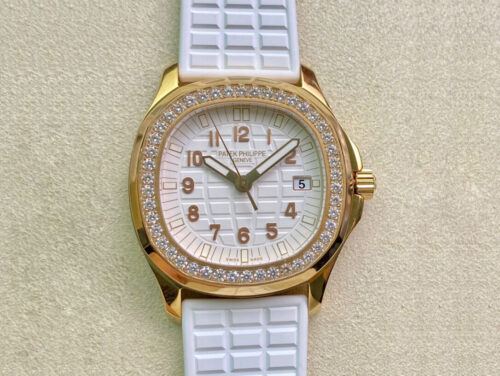 Patek Philippe Aquanaut 5067A Quartz Ladies PPF Factory Yellow Gold Diamond-set Bezel Replica Watch