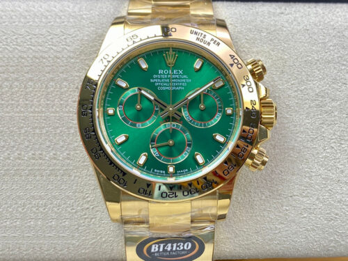 Rolex Daytona M116508-0013 BT Factory Yellow Gold Green Dial Replica Watch