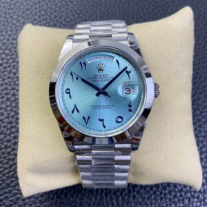 Rolex Day Date BP Factory Middle East Customization Stainless Steel Ice Blue Dial Replica Watch
