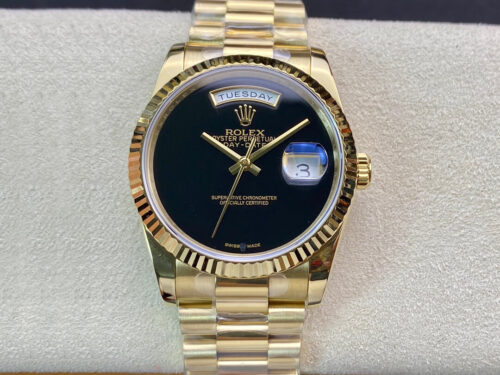 Rolex Day Date 36MM BP Factory Double Calendar Black Dial Replica Watch