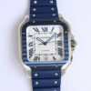 Santos De Cartier GF Factory Blue Rubber Strap Replica Watch