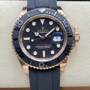Rolex Yacht Master M126655-0002 Clean Factory Rose Gold Black Dial Replica Watch