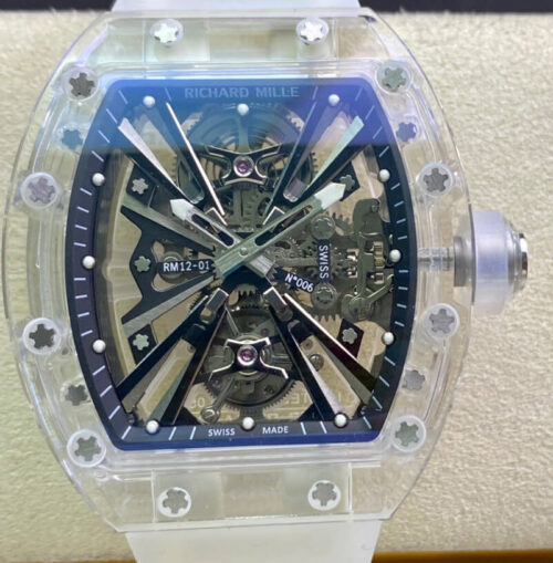 Richard Mille RM12-01 RM Factory Tourbillon Transparent Version Rubber Strap Replica Watch
