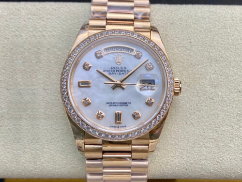 Rolex Day Date 128238 EW Factory V2 Mother-Of-Pearl Dial Replica Watch