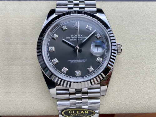 Rolex Datejust M126334-0006 Clean Factory Diamond Gray Dial Replica Watch