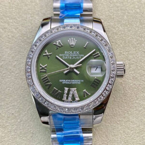 Rolex Datejust 28MM BP Factory Diamond-set Green Dial Replica Watch