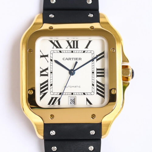 Cartier Santos WGSA0009 GF Factory V2 Yellow Gold Case Replica Watch