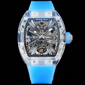 Richard Mille RM12-01 RM Factory Tourbillon Transparent Version Blue Strap Replica Watch