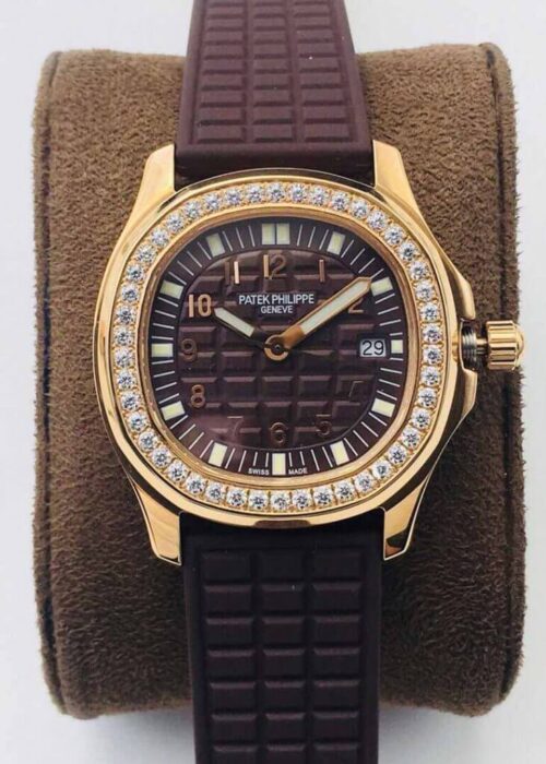 Patek Philippe Aquanaut 5067A Quartz Movement PPF Factory Rose Gold Brown Dial Replica Watch