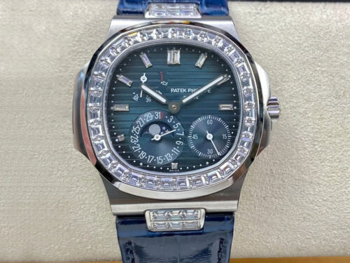 Patek Philippe Nautilus 5724G-001 GR Factory Diamond Bezel Replica Watch