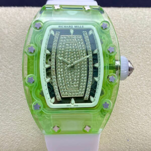 Richard Mille RM07-02 Pink Lady Sapphire RM Factory White Rubber Strap Replica Watch