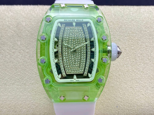 Richard Mille RM07-02 Pink Lady Sapphire RM Factory White Rubber Strap Replica Watch