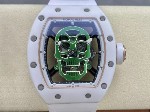 Richard Mille RM52-01 YS Factory Green Skull Tourbillon Dial Replica Watch