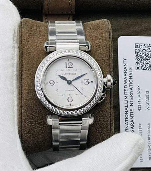 Cartier Pasha 35MM BV Factory Stainless Steel Diamond Bezel Replica Watch