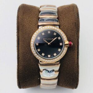 Bvlgari LVCEA BV Factory Rose Gold Black Dial Replica Watch