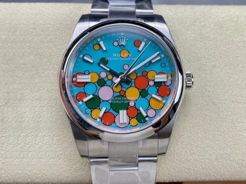 Rolex Oyster Perpetual M124300-0008 41MM EW Factory Turquoise Blue Dial Replica Watch