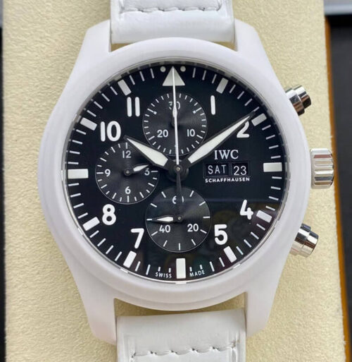 IWC Pilot TOP GUN IW389105 Lake Tahoe TPS Factory White Ceramic Replica Watch