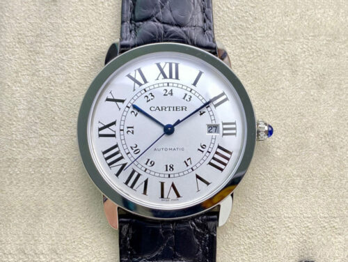 RONDE DE CARTIER W6701010 AF Factory Leather Strap Replica Watch