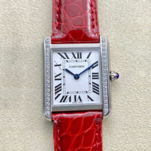 Cartier Tank 27MM K11 Factory V2 Red Strap Replica Watch