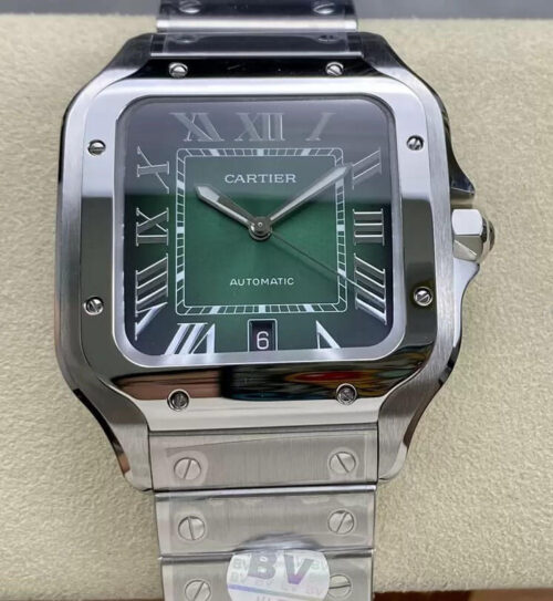 Cartier De Santos WSSA0062 BV Factory Green Dial Replica Watch