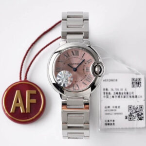 Ballon Bleu De Cartier Quartz 28MM W6920038 AF Factory Pink Dial Replica Watch