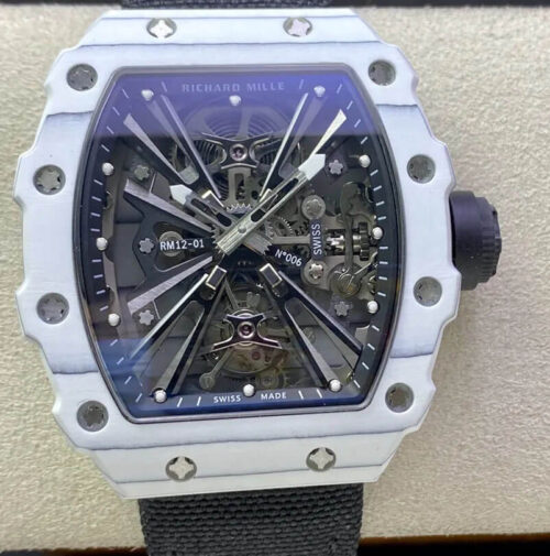 Richard Mille RM12-01 Tourbillon RM Factory White Carbon Fiber Case Replica Watch