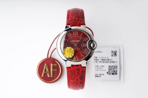 Ballon Bleu De Cartier WSBB0022 33MM AF Factory Red Strap Replica Watch