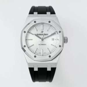 Audemars Piguet Royal Oak 15400 APS Factory White Dial Rubber Strap Replica Watch