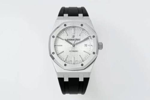 Audemars Piguet Royal Oak 15400 APS Factory White Dial Rubber Strap Replica Watch