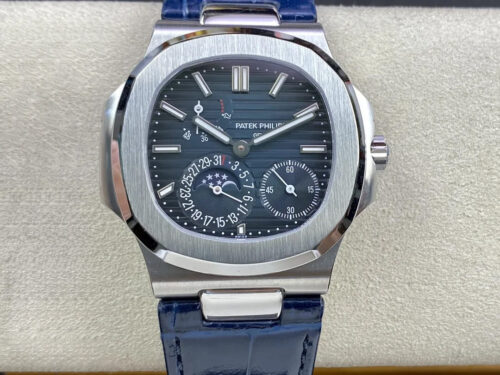 Patek Philippe Nautilus 5712 GR Factory Blue Leather Strap Replica Watch