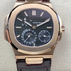 Patek Philippe Nautilus 5712 GR Factory Leather Strap Replica Watch
