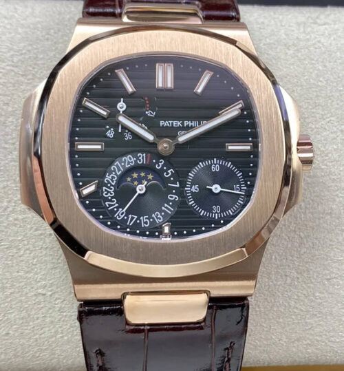 Patek Philippe Nautilus 5712 GR Factory Leather Strap Replica Watch
