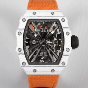 Richard Mille RM12-01 Tourbillon RM Factory Carbon Fiber Case Orange Strap Replica Watch