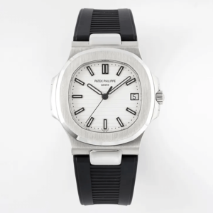 Patek Philippe Nautilus 5711 PPF Factory White Dial Rubber Strap Replica Watch