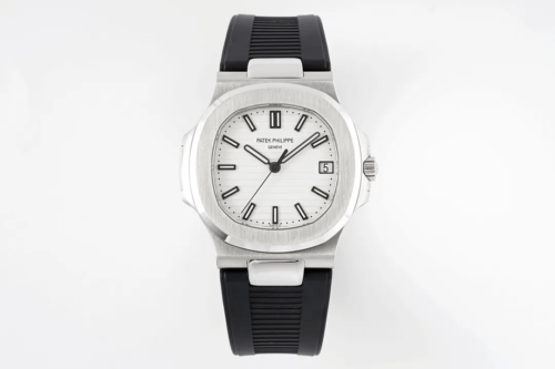 Patek Philippe Nautilus 5711 PPF Factory White Dial Rubber Strap Replica Watch