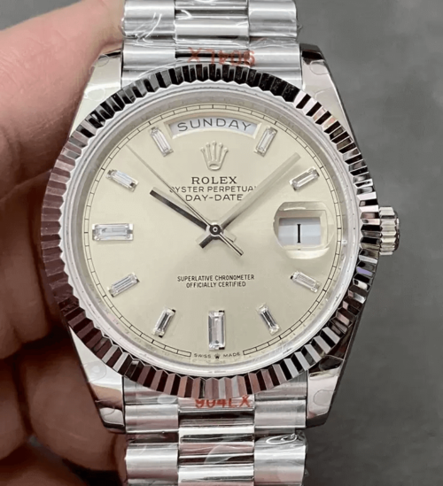 Rolex Day Date M228236-0002 GM Factory Silver Dial Replica Watch