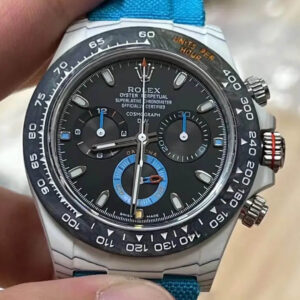 Rolex Daytona Diw Factory NTPT Carbon Fiber Blue Strap Replica Watch