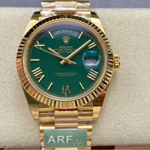 Rolex Day Date M228238-0061 AR Factory Green Dial Replica Watch - Best Quality Replica Watches UK Swiss Watch Brands 1:1 Replica Fake Watch