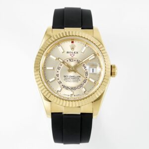 Rolex SKY-DWELLER m326238-0007 ZF Factory V2 Gold dial Replica Watch - Best Quality Replica Watches UK Swiss Watch Brands 1:1 Replica Fake Watch