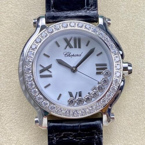 Chopard Happy Diamonds 278475-3037 YF Factory Black Strap Replica Watch - Best Quality Replica Watches UK Swiss Watch Brands 1:1 Replica Fake Watch