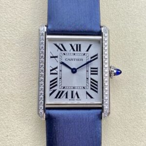 Cartier Tank W4TA0017 F1 Factory Blue Strap Replica Watch - Best Quality Replica Watches UK Swiss Watch Brands 1:1 Replica Fake Watch