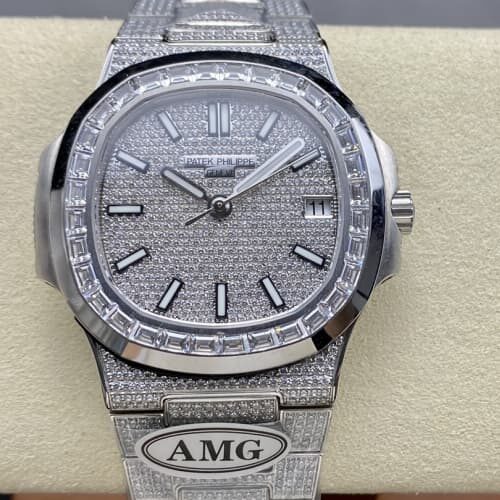 Patek Philippe Nautilus 5791-10G-010 AMG Factory diamond dial Replica Watch - Best Quality Replica Watches UK Swiss Watch Brands 1:1 Replica Fake Watch