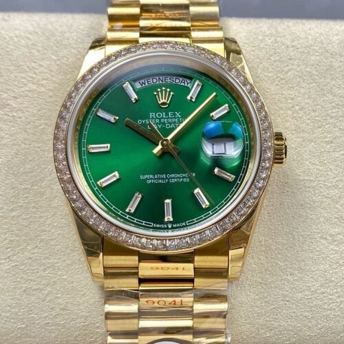 Rolex Day-Date M128398TBR-0035 8+ Factory transparent green dial Replica Watch - Best Quality Replica Watches UK Swiss Watch Brands 1:1 Replica Fake Watch